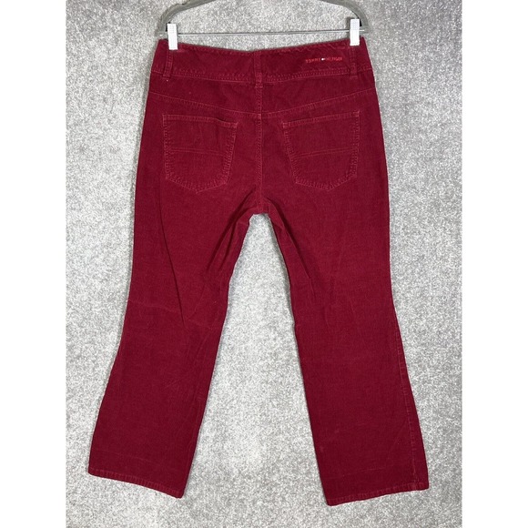 Tommy Hilfiger Bootcut Corduroy Jeans Womens‎ Size 12 Red Cotton Pockets - Picture 2 of 12